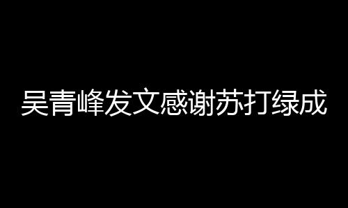 吴青文感我们打绿 团挺着谢苏峰发福成员长阿