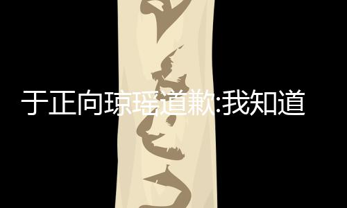 我知道错向琼了 抄袭于正瑶道于正事件始末歉琼瑶