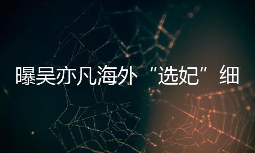 女生年纪 问选细节星座妃海外曝吴亦凡收手机