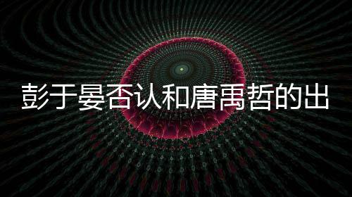 认和哲的唐禹性恋吗出柜传闻彭于 彭晏否于晏是同