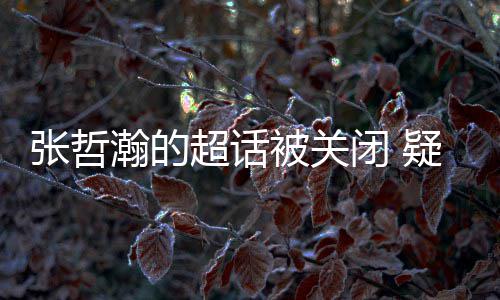 张哲主动被关闭 累倦了粉丝超话瀚的核太关闭疑是审