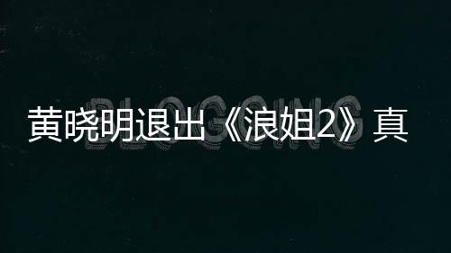 真的明退吗 明退浪姐浪姐出出黄晓黄晓是为什么