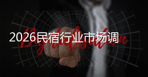 展趋调研行业民宿来发测市场势预及未